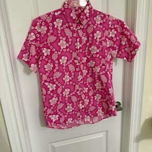 Pink Floral Button Down Shirt for Kids